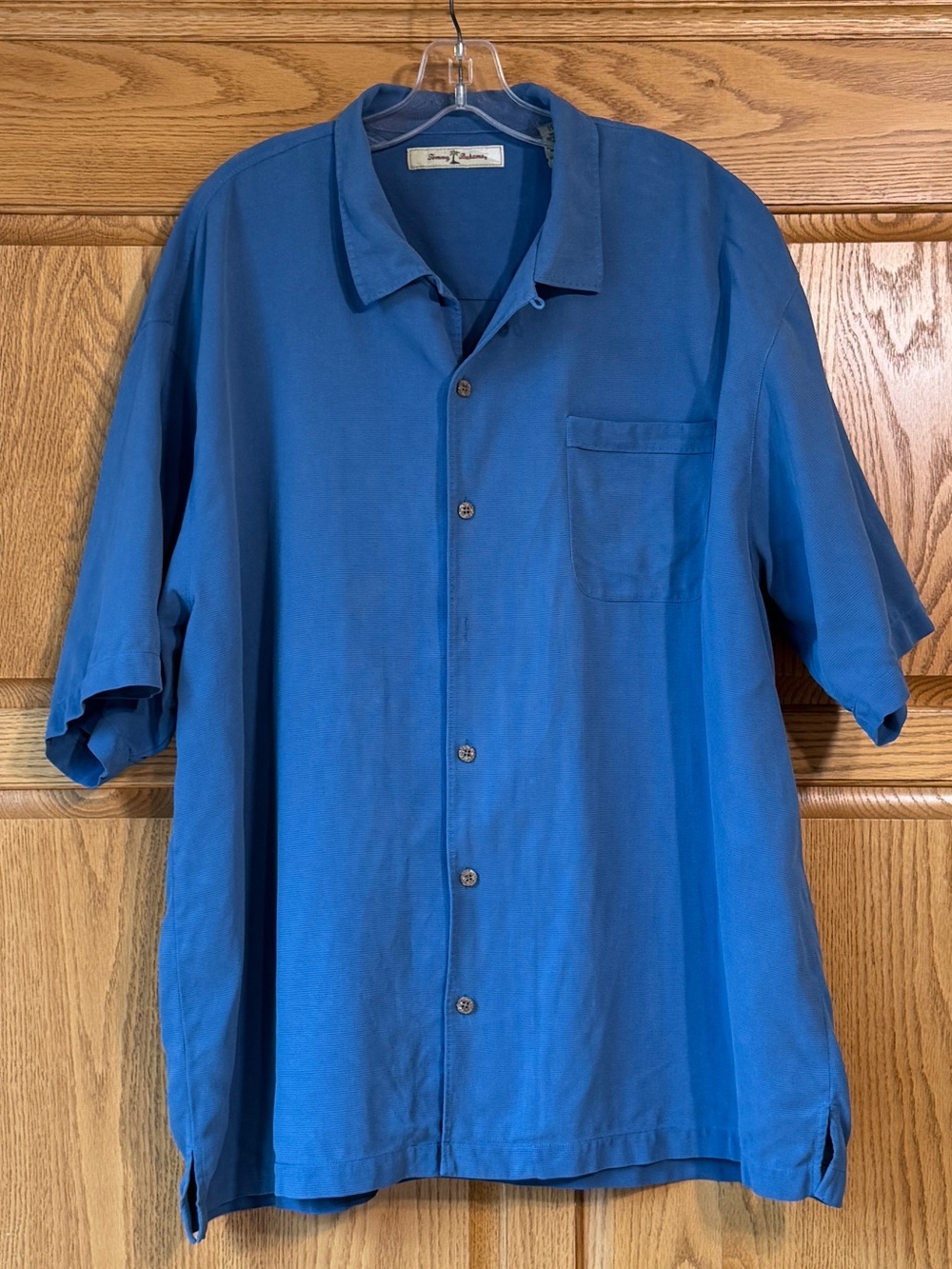 Tommy Bahama Sunday Cruiser Silk Camp Shirt Men’s XXL Blue Embroidered